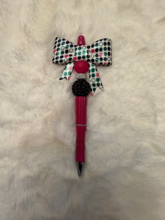 Polka Dot Star Bow Pen