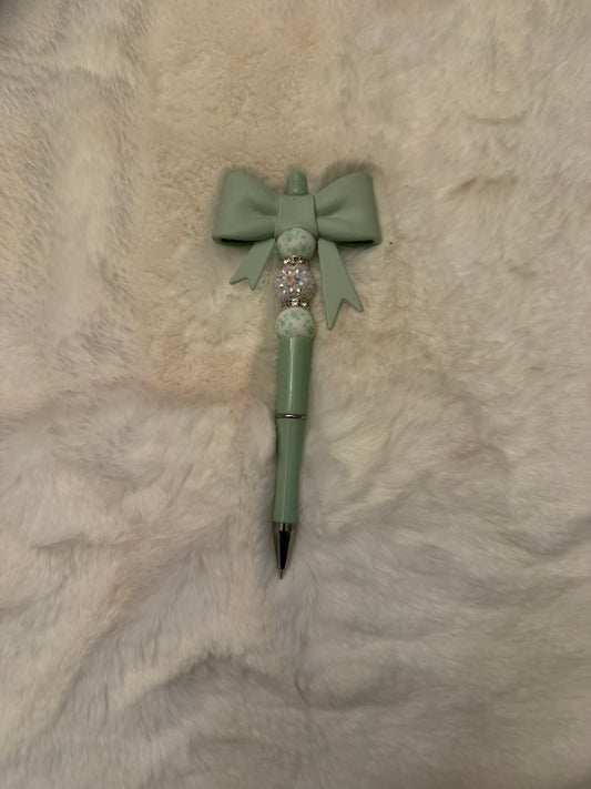 Mint Green Bow Pen